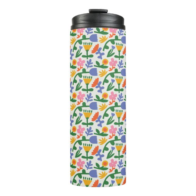 Fun Spring Floral Muster Thermosbecher (Vorderseite)