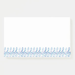 Fun Squiggly Rainbow Treble Clefs Post-it Klebezettel
