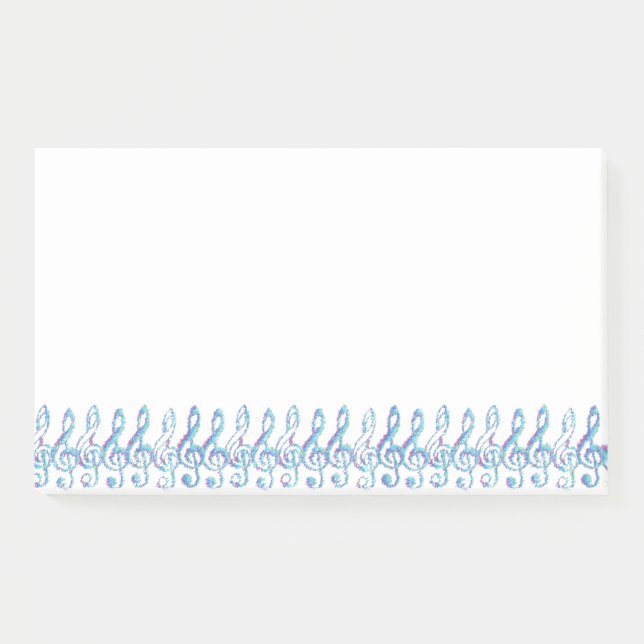 Fun Squiggly Rainbow Treble Clefs Post-it Klebezettel (Vorderseite)