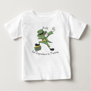 Fun St Patrick Dabbing Leprechaun Kinder Name Baby T-shirt