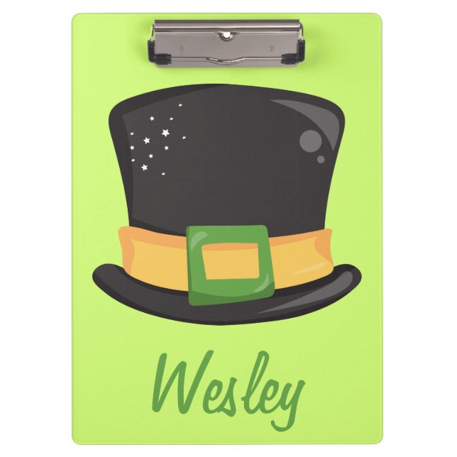 Fun St. Patrick's Day Hat Klemmbrett (Vorderseite)