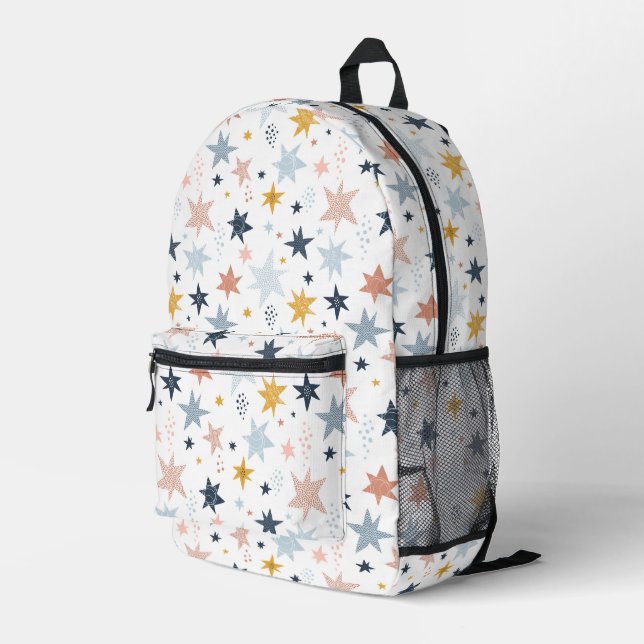 Fun Star Muster Bedruckter Rucksack (Rückseitige Ecke Rechts)