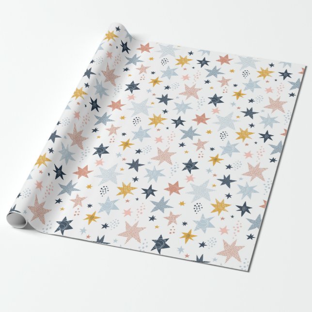 Fun Star Muster Geschenkpapier (Ungerollt)