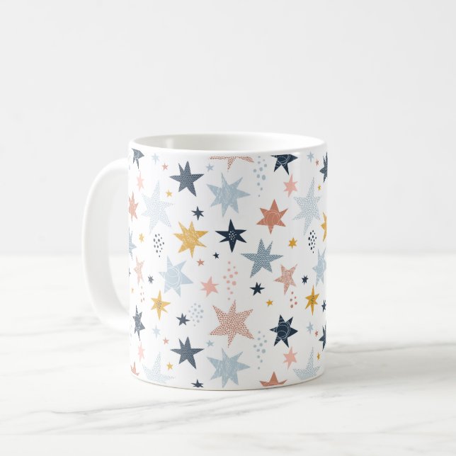 Fun Star Muster Kaffeetasse (Vorderseite Links)