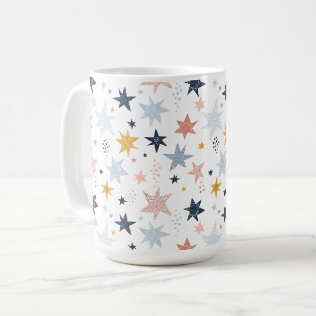 Fun Star Muster Kaffeetasse (Vorderseite Links)