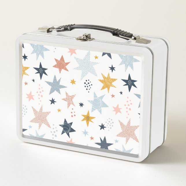 Fun Star Muster Metall Brotdose (Vorderseite)