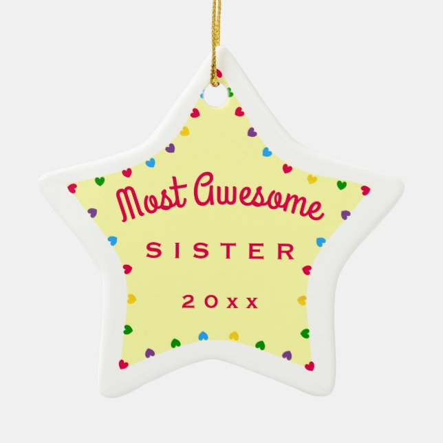 Fun Star Phantastischste Schwester Weihnachtsgesch Keramik Ornament (Vorne)