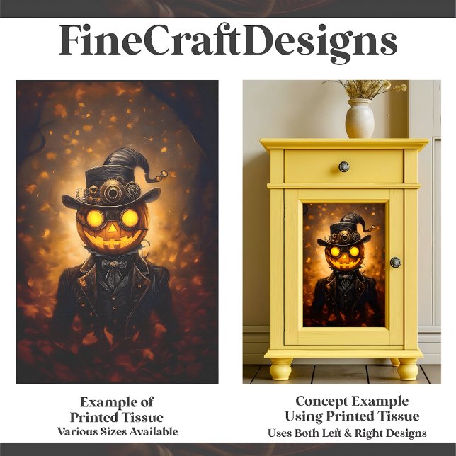 Fun Steampunk Halloween Pumpkin Man F1R Decoupage Seidenpapier (Von Creator hochgeladen)