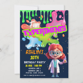 Fun STEM Labrador Redhead Girl Scientist Geburtsta Einladung