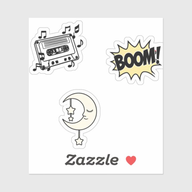 Fun Sticker Set - Farbenfrohe und spielerische Des (Blatt)