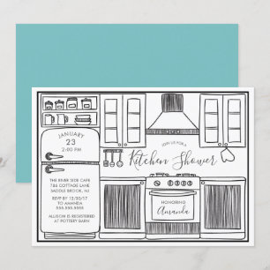 Fun Stock Die Küchendusche Einladungen