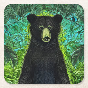 Fun Storybook Little Black Bar Rechteckiger Pappuntersetzer