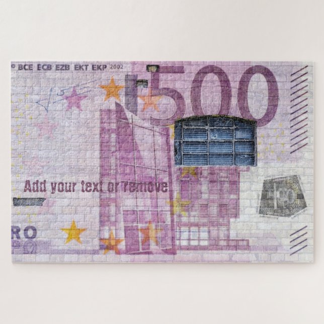 Fun street art graffiti of a 500 euro bank note, (Horizontal)