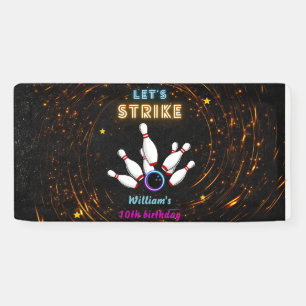 Fun Strike cooler blauer Bowling 10. Geburtstag Banner