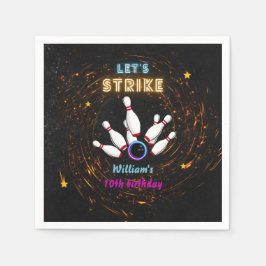 Fun Strike cooler blauer Bowling 10. Geburtstag Serviette