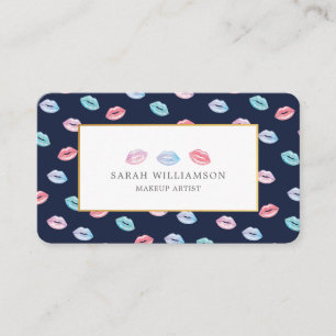 Fun Styalsih Watercolor Kiss Me Lips Muster Visitenkarte