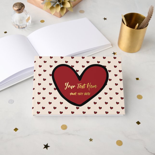 Fun Stylist Sweet Heart Party Vorlage Gästebuch (Vorderseite Offen)