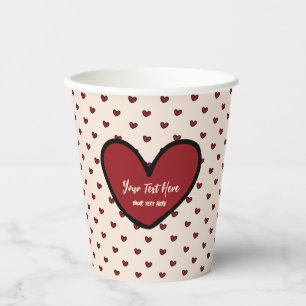 Fun Stylist Sweet Heart Party Vorlage Pappbecher