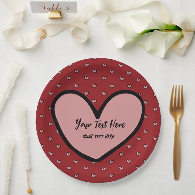 Fun Stylist Sweet Heart Party Vorlage Pappteller (Hochzeit)