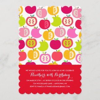 Fun Summer Äpfel Custom Colors Geburtstagsparty Einladung