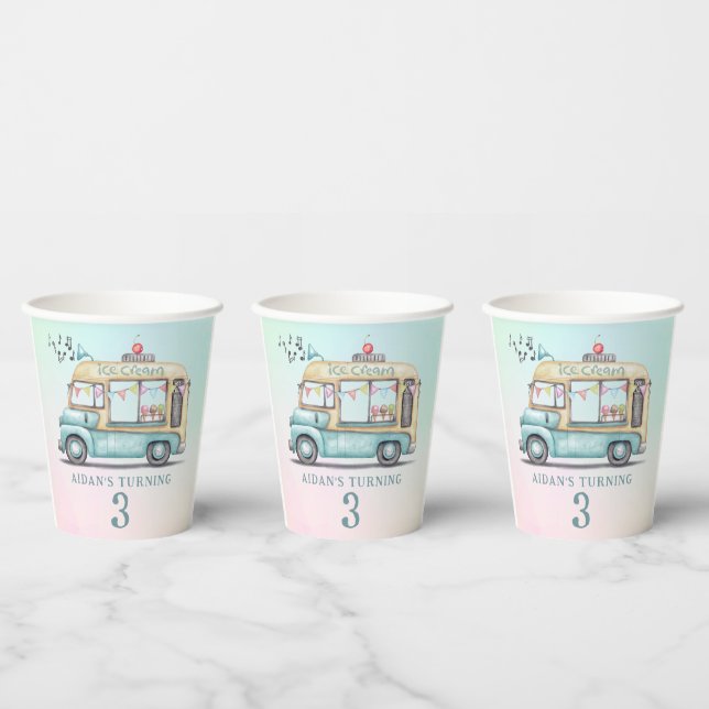 Fun Summer Ice Cream Truck Birthday Party  Pappbecher (Multi)