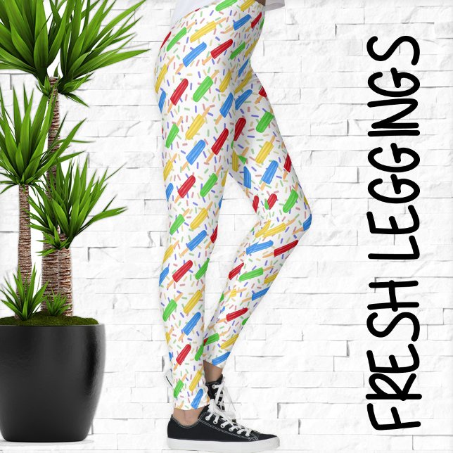 Fun Summer Ice Pops und Sprinkles Muster Leggings (Fresh Summer Leggings with Fun, Colorful Popsicle Pattern!)