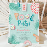 Fun Summer Pool Party Skript Aquarell Sweet 16 Einladung<br><div class="desc">Pool Party, irgendjemand? 🌊 🎉 mit unseren süßen 16 Einladungen mit einem Aquarelldesign und einer spielerischen Billardvorlage in den Sommer eintauchen. Lassen Sie sich von Ihren Gästen verwöhnen und kreieren Sie Erinnerungen, die ein Leben lang halten werden! ☀️💦 mit Aquarellbildern, lustigem Ballon und Poolskripten aus Schwimmern, die Wasserfarbe des Schwimmbeckens...</div>