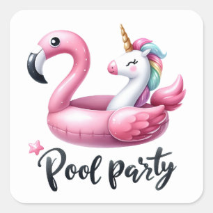 Fun Summer Pool Party Stickers