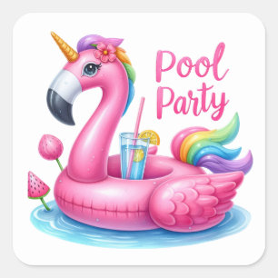 Fun Summer Pool Party Stickers