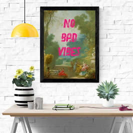 Fun Summer Pop Art No Bad Vibes Texte Poster