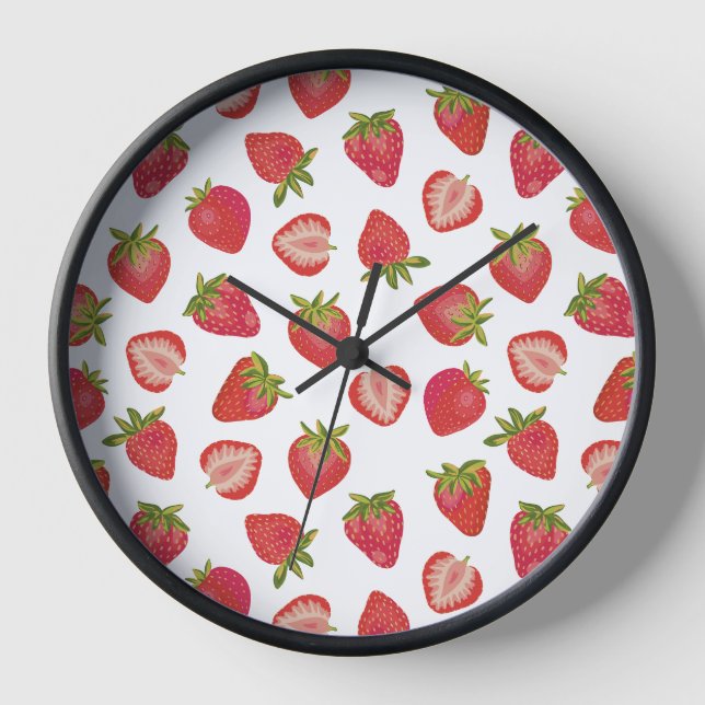 Fun Summer Strawberry Muster Uhr (Vorderseite)