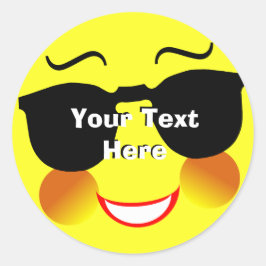 Fun Summer Sun Gesicht personalisiert Runder Aufkleber