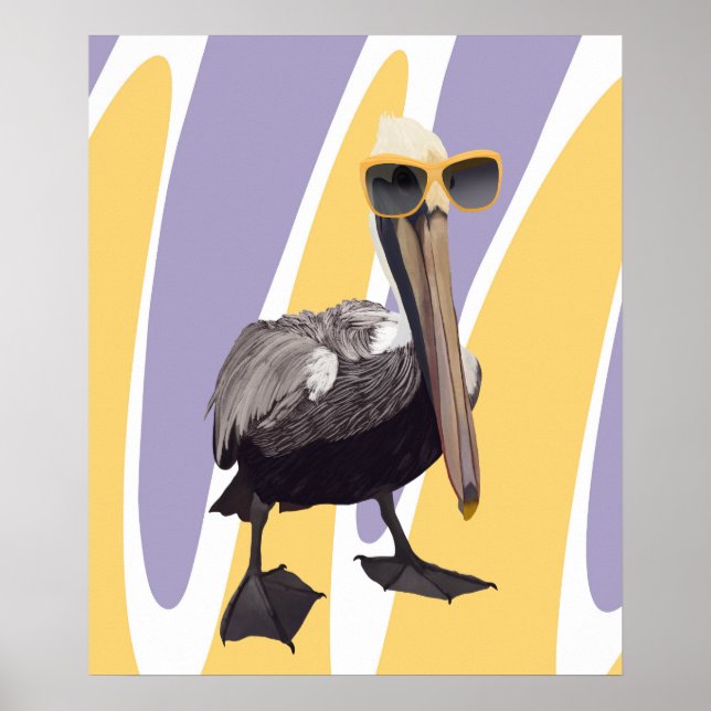 Fun Summer Vibes Pelican Bird Poster (Vorne)