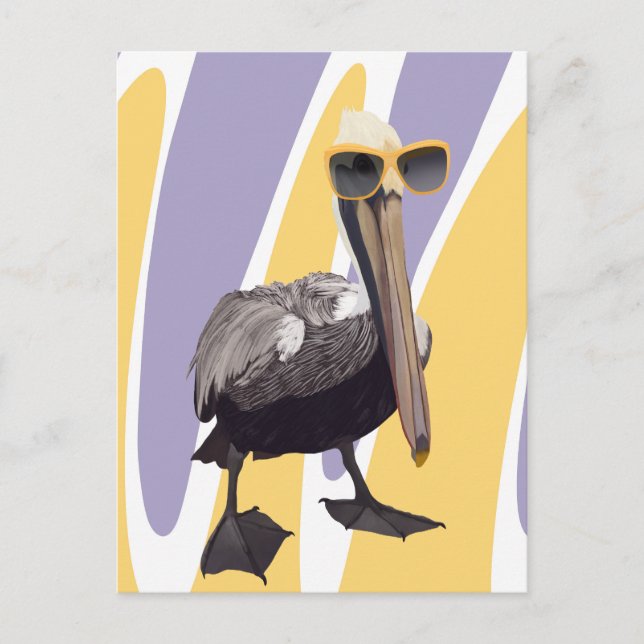 Fun Summer Vibes Pelican Bird Postkarte (Vorderseite)