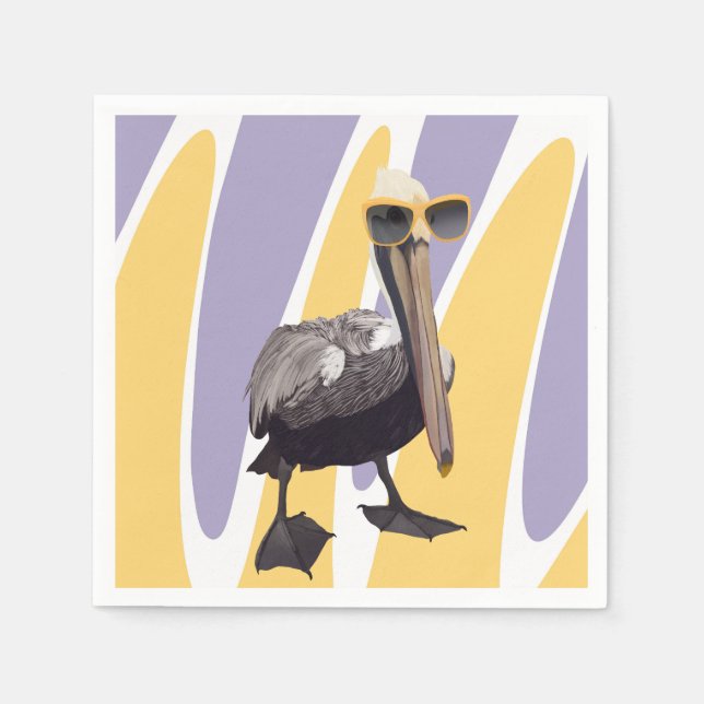 Fun Summer Vibes Pelican Bird Serviette (Vorderseite)
