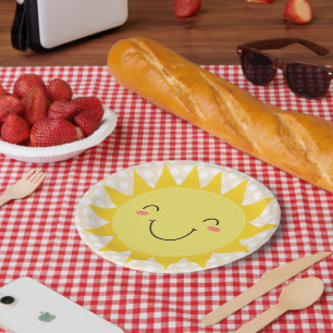 Fun Sun Lächeln Gesicht Pappteller