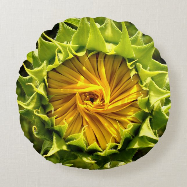 Fun Sunflower Foto Rundes Kissen (Vorderseite)