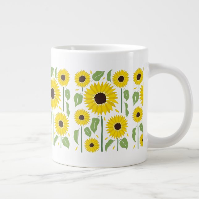 Fun Sunflower Pattern Riesenkaffee Tasse (Rechts)
