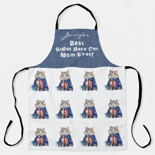 Fun Super Hero Cat All-over Print-Schürze Schürze (Vorderseite)