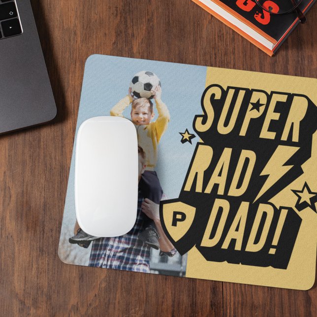 Fun Super Krass Vater Superhero Comic Monogram & F Mousepad (Von Creator hochgeladen)