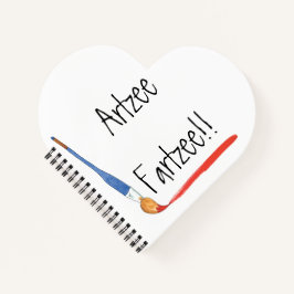 Fun Super Niedlich Artzee Fartzee Herz geformt Notizbuch
