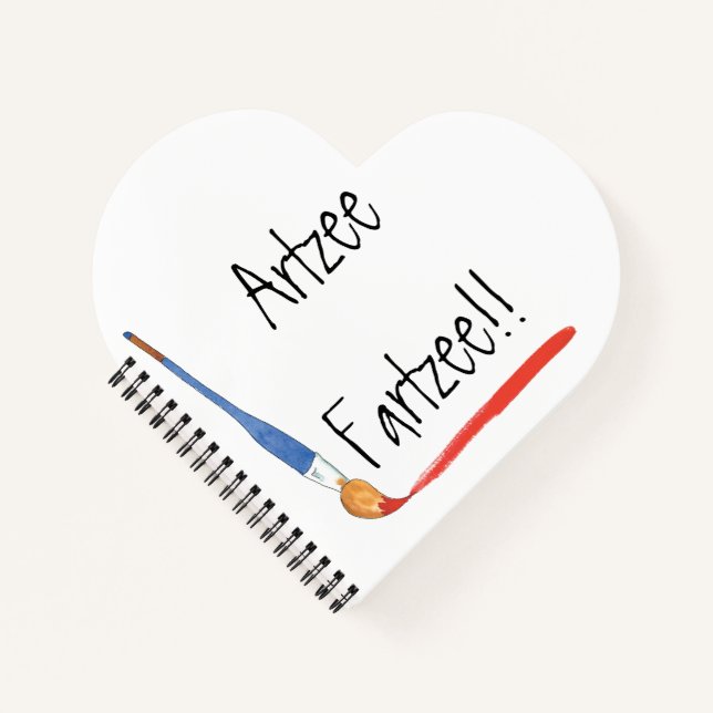 Fun Super Niedlich Artzee Fartzee Herz geformt Notizbuch (Vorderseite)