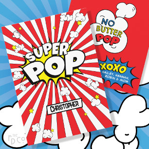 Fun SUPER POP! Kein Butter Pop! Corny, Popcorn Pun Feiertagskarte