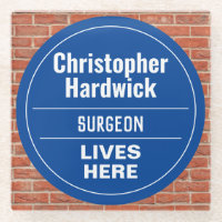 Fun Surgeon Wall Plaque Style Glass Untersetzer
