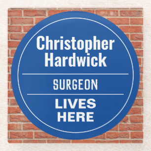 Fun Surgeon Wall Plaque Style Glass Untersetzer