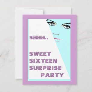 FUN SURPRISE PARTI SWEET SIXTEEN INVITATION