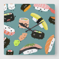 Fun Sushi Zeichen auf Aquamarin (anpassbar)