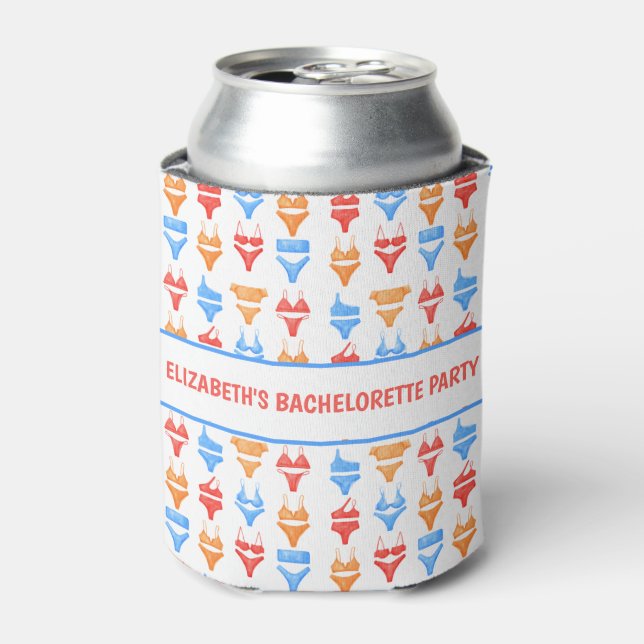Fun Swimsuit Party Personalisiert Bachelorette Dosenkühler (Kanne Vorderseite)