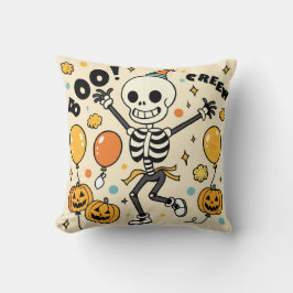Fun Tancing Skeleton Halloween Vector Kissen