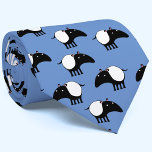 Fun Tapir Krawatte<br><div class="desc">Ein niedliches malayisches Tapir-Design auf blauem Hintergrund, das im Design Tool für Tierliebhaber und gefährdete Wildtiere geändert werden kann. Originelle Kunst von Nic Squirrell.</div>